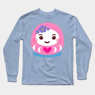 Pink Daruma Doll Long Sleeve T-Shirt